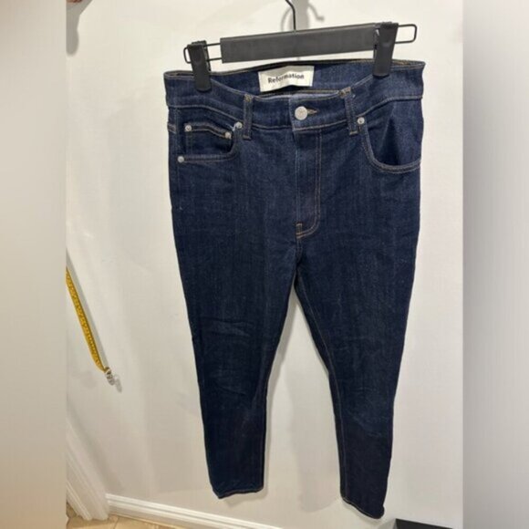 LIKE NEW- Reformation High & Slim Hayes Blue Jeans - Picture 12 of 13